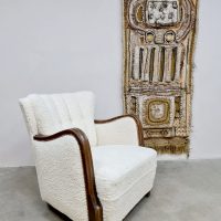 Art Deco style armchairs lounge fauteuils boucle