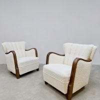 Art Deco armchairs lounge chairs 'Elegant bouclé'