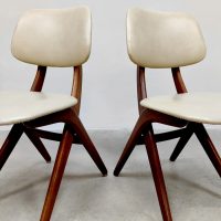 Midcentury Dutch design 'Scissor' dining chairs Webe Louis van Teeffelen