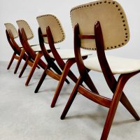 Midcentury Dutch design 'Scissor' dining chairs eetkamerstoelen Webe Louis van Teeffelen