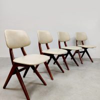 Midcentury Dutch design 'Scissor' dining chairs Webe Louis van Teeffelen