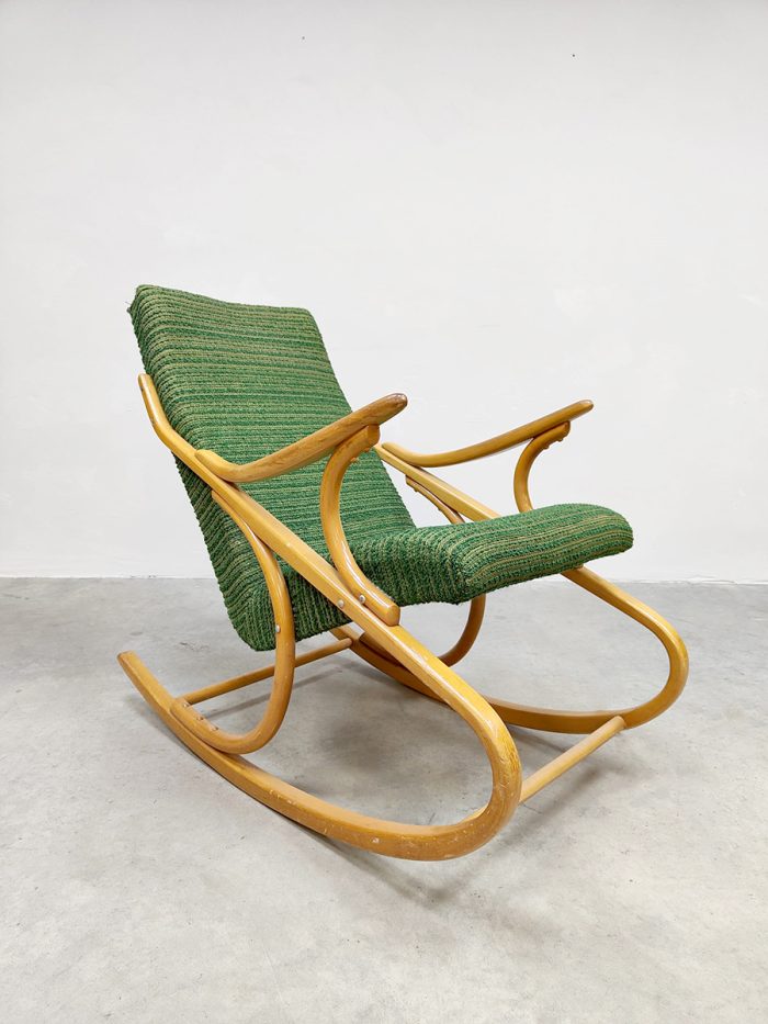 Vintage design bentwood rocking chair schommelstoel Antonin Suman