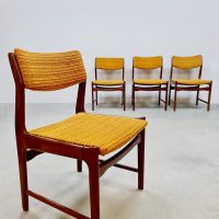 Vintage Danish dining chairs 'Orange elegance'