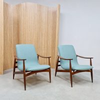 Vintage Dutch design armchairs lounge fauteuils Louis van Teeffelen Webe