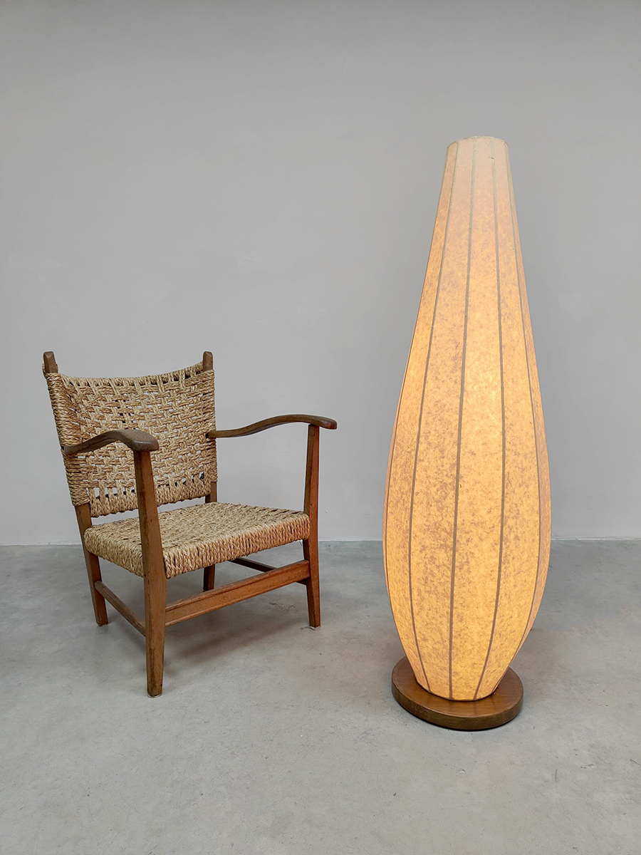 Vintage midcentury design 'Cocoon' floor lamp vloerlamp XL