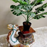 Vintage ceramic Camel side table plant holder plantentafel Kameel