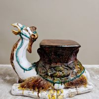 Vintage ceramic Camel side table plantstand plantentafel Kameel