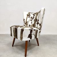 Midcentury cocktail chair club fauteuil leaf print