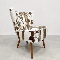 Vintage cocktail chair club fauteuil leaf print