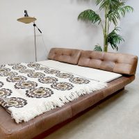 Vintage design leather sofa double bed daybed leren lounge bank bed 'Patchwork'