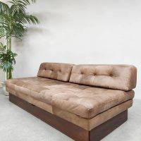 Vintage design leather sofa daybed leren lounge bank bed 'Patchwork'