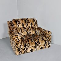 Vintage lounge chair & ottoman 'Geometric graphic dessin'