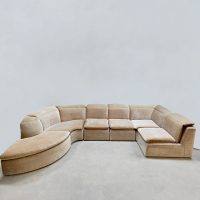 Vintage modular velvet sofa modulaire bank beige crème 'Teddy'