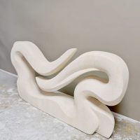 Vintage abstract art statue stone sculpture beeld XL 'Wave'