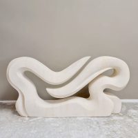 Vintage abstract art statue stone sculpture beeld XL 'Wave'