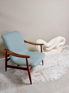 Vintage abstract art statue stone sculpture XL 'Wave'