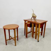 Vintage Poul Hundevad teak nesting tables houten bijzettafels Novy Domov 1960