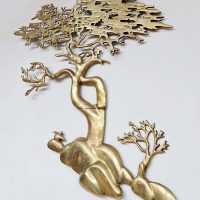 Bijan brass wall hang bonsai tree boom wall sculpture