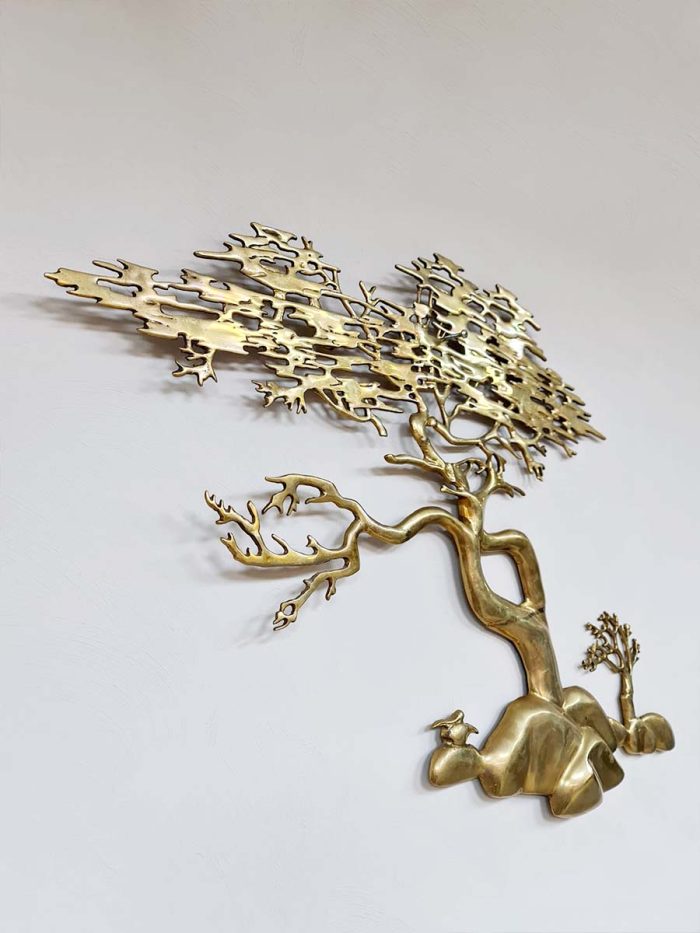 Bijan brass wall hang bonsai tree wall sculpture boom Bestwelhip