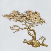 Bijan brass wall hang bonsai tree wall sculpture
