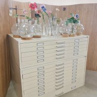 Vintage metal drawing cabinet chest of drawers