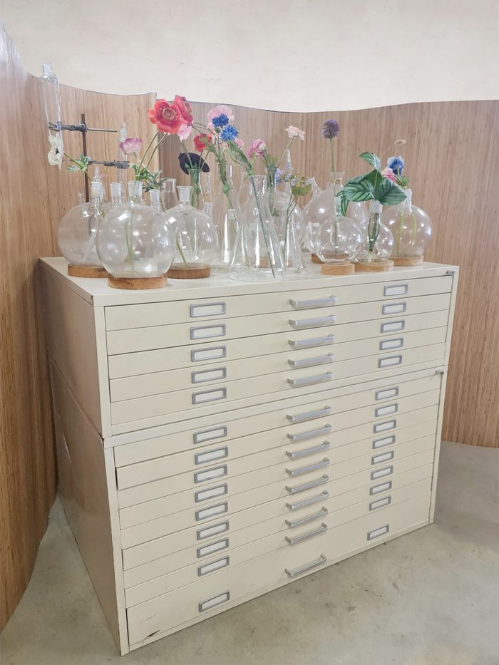 Vintage metal drawing cabinet chest of drawers architecten tekenladekast archiefkast
