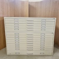 Vintage metal drawing cabinet chest of drawers architecten tekenladekast archiefkast
