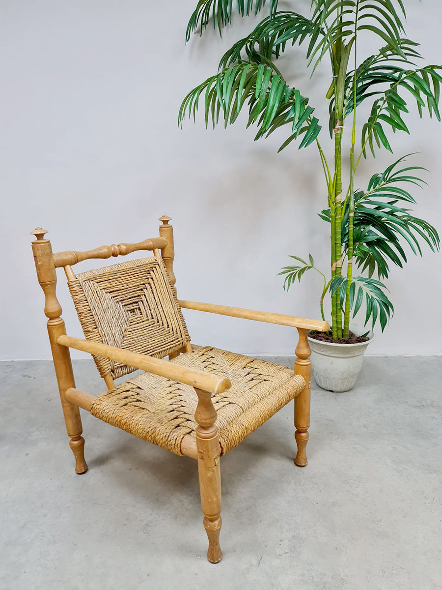 Vintage armchair lounge Adrien Audoux & Frida Minet style