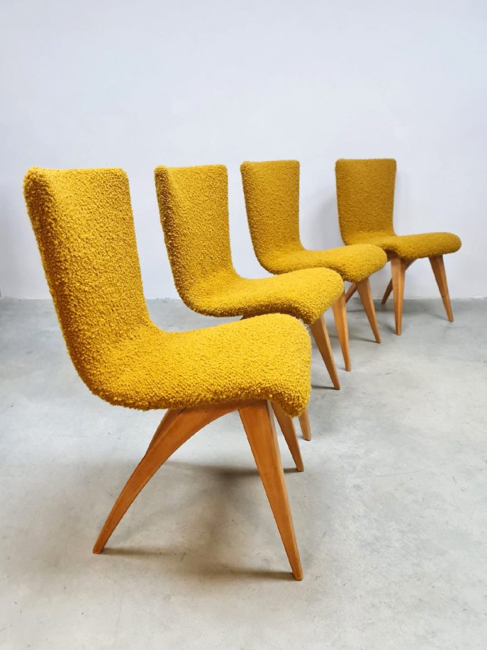 Vintage Dutch design dining chairs stoelen 'C.J. van Os' Culemborg