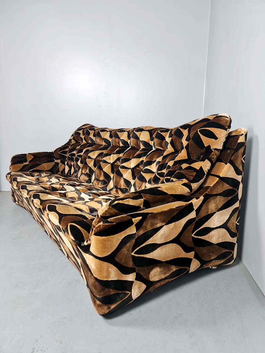 Vintage lounge sofa bank 'Geometric graphic dessin' Carl Straub 1970s