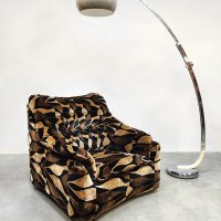 Luxury vintage design velvet lounge sofa chair bank fauteuil set 'Geometric graphic dessin'