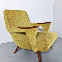vintage jaren 60 clubchair armchair lounge fauteuil mohair Deense stijl Danish style