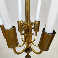 Art Deco brass cinema chandelier tubes hanglampen 1930s