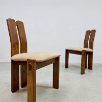 Midcentury brutalism dining chairs eetkamer stoelen