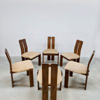 Midcentury oak dining chairs vintage 'Brutalism'