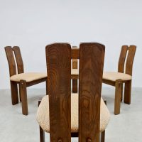 Midcentury oak dining chairs vintage 'Brutalism'