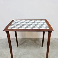 Vintage design danish tile side table coffee table 'Escher style'