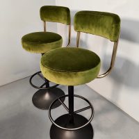 Midcentury Swedish design barstools Zweedse barkrukken Borje Johanson 'Green velvet'