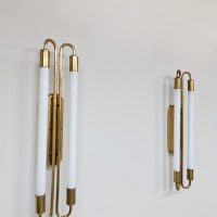 Art Deco brass cinema wall scones tubes wandlampen 1930s