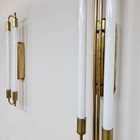 Art Deco brass cinema wall sconces tubes 1930s