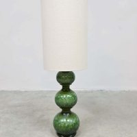 Vintage green ceramic bubble table lamp keramiek Kaiser Leuchten