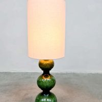 Midcentury sixties green ceramic bubble table lamp keramiek Kaiser Leuchten vintage jaren 60 retro
