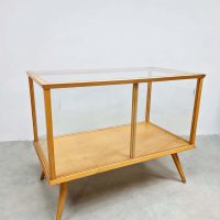 Design wooden glass counter display cabinet hout glas vitrine kast