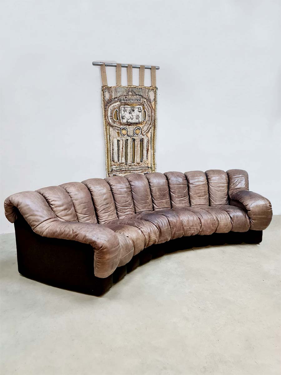 Vintage de Sede modular leather Snake sofa bank DS 600 Elenora Peduzzi