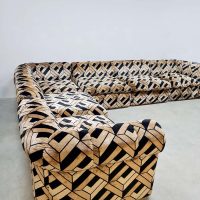 Midcentury design modular sofa elementen bank ‘Geometric velvet de luxe’