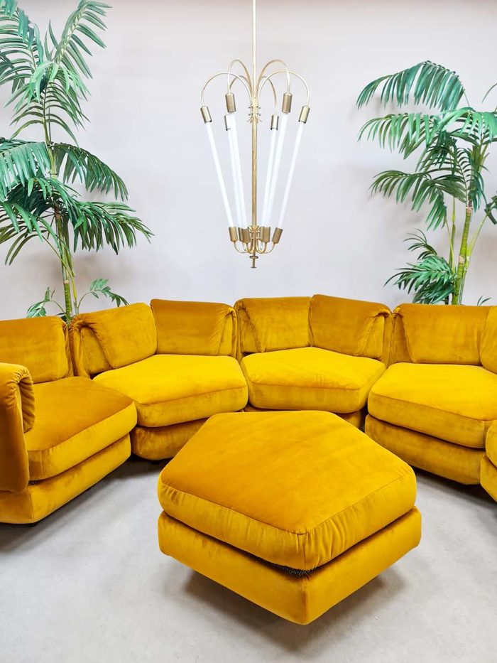 Midcentury design yellow modular sofa lounge 'Pentagon'