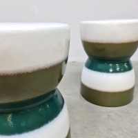 Vintage midcentury ceramic side tables set 70s Ceramic stool side table plantstand keramische kruk bijzettafel
