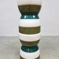Ceramic stool side table plantstand keramische kruk bijzettafel plantentafel 'stripes'