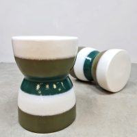 Ceramic stool side table plantstand keramische kruk bijzettafel plantentafel 'stripes'