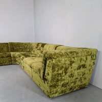 Vintage midcentury modular sofa velvet green 70s